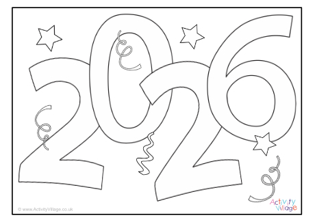 2026 Colouring Page 1 | Activity Village